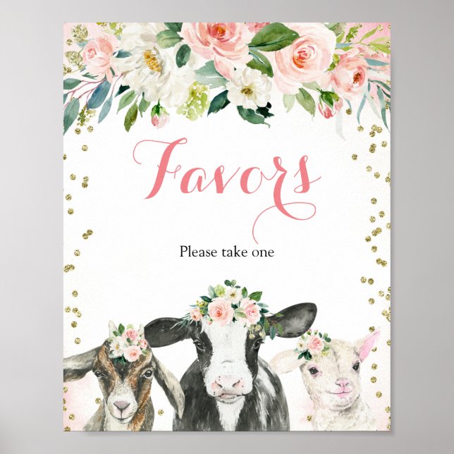 Poster Symbole Fête Fille Fille Animale Ferme (Devant)