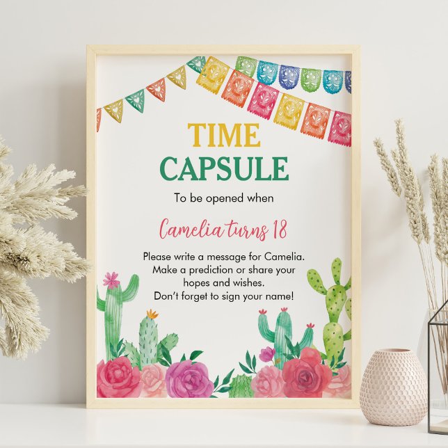 Poster Symbole Fiesta Cactus Girl Birthday Time Capsule (Créateur téléchargé)