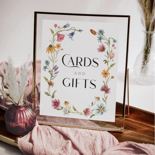 Poster Symbole fleur sauvage Boho Fêtes des mariées Carte (Créateur téléchargé)