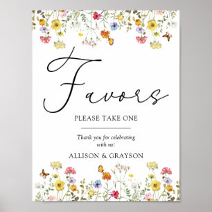 Poster Symbole fleur sauvage Botanique Boho Wedding Favor