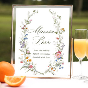 Poster SYMBOLE Fleur sauvage Floral Rose Pastel Mimosa Ba