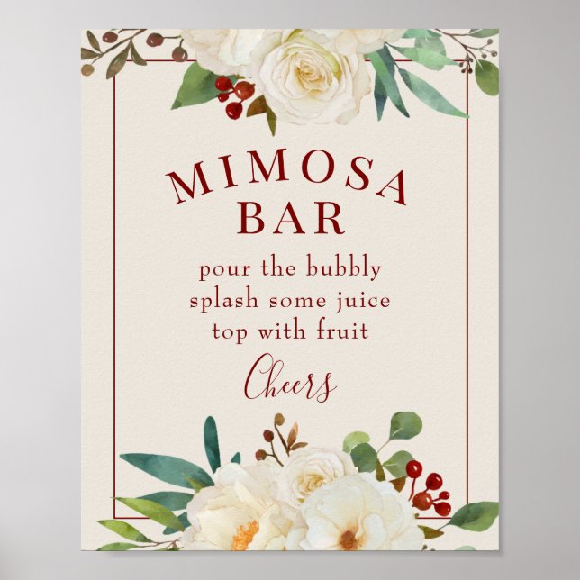 Poster Symbole floral de Noël Mimosa Bar (Devant)