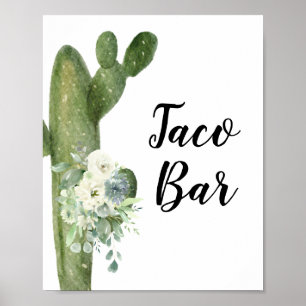 Poster Symbole floral Fête des mariées de bar Cactus vert
