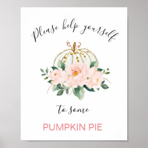 Poster Symbole Floral Pink Gold Citrouille