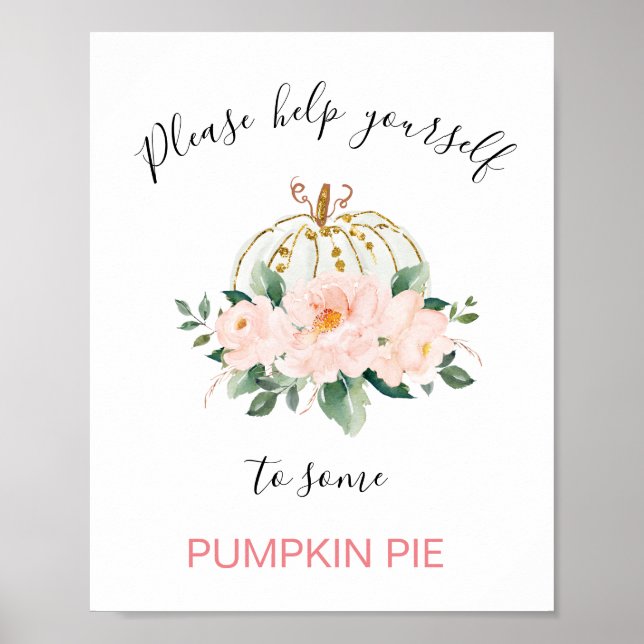 Poster Symbole Floral Pink Gold Citrouille (Devant)