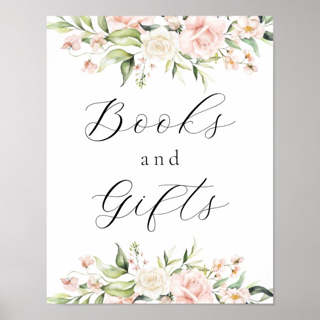 Poster Symbole Florals et Livres et Cadeaux verts (Devant)