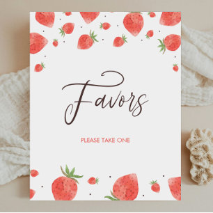 Poster Symbole Fraise Baby shower Faveurs