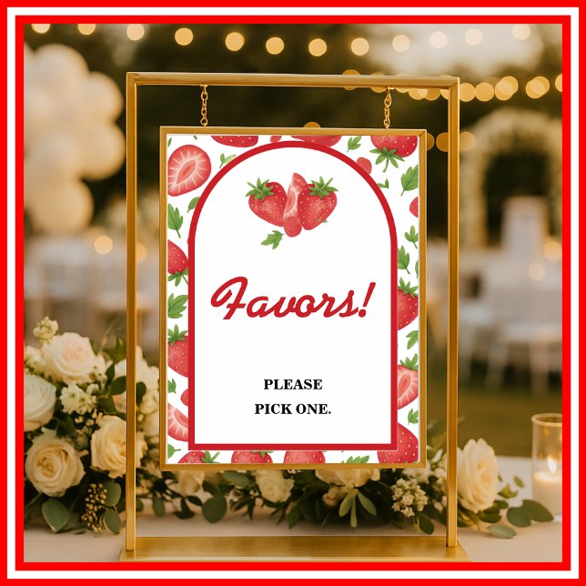 Poster Symbole Fraise Berry Baby shower sucré (Créateur téléchargé)