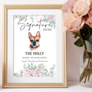Poster Symbole français de chien de taureau Signature de 