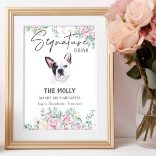 Poster Symbole français de chien de taureau Signature de 