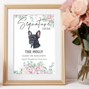 Poster Symbole français de chien de taureau Signature de 