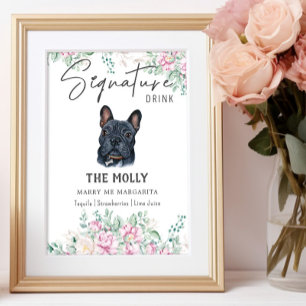 Poster Symbole français de chien de taureau Signature de