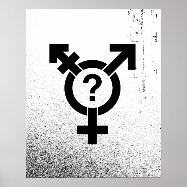 POSTER SYMBOLE GENDERQUEER NOIR (Devant)