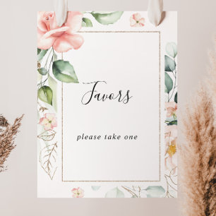 Poster Symbole géométrique Gold Green Foliage Faveurs flo
