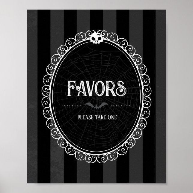 Poster Symbole gothique Noir et gris de la fête du crâne  (Devant)