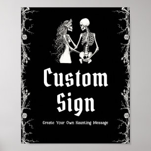 Poster Symbole Gothique Noir Halloween Squelette personna