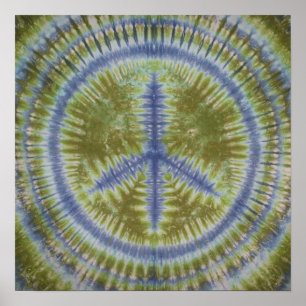 Poster SYMBOLE GRAND VERT DE LA PAIX Tie Dye