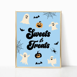 Poster Symbole Halloween Éffrayant et friandises