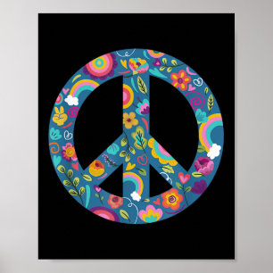 Poster Symbole hippie Paix Logo anti-guerre Chant de paix