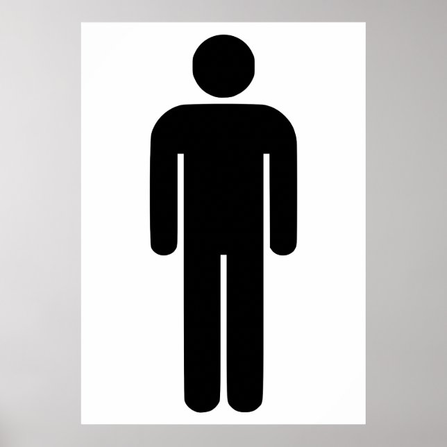 Poster Symbole Homme de personne Silhouette classique uni (Devant)