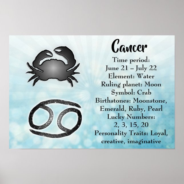 Poster Symbole Horoscope Cancer (Devant)