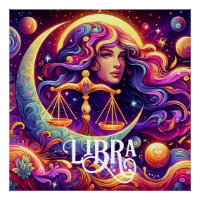 Symbole Horoscope Libra Zodiac Ethérée Art Mystiqu