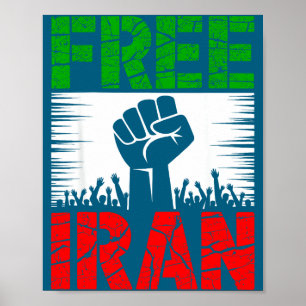 Poster Symbole iranien Drapeau Battement de cœur Illustra