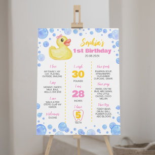 Poster Symbole Jalon de l'anniversaire de la fille canard