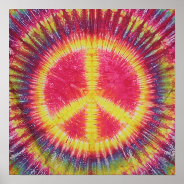 Poster SYMBOLE JAUNE DE LA PAIX Tie Dye (Devant)