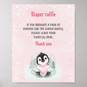 Poster SYMBOLE JOLIE Baby shower rose PINGOUIN