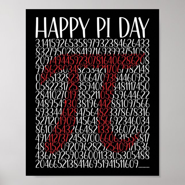 Poster SYMBOLE Joyeux Pi Day 3.14 (Devant)