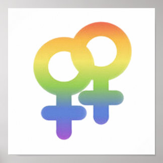 Poster Symbole lesbien Pride LGBTQ Rainbow Festival Mois