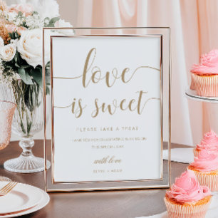 Poster Symbole Leyton Gold Minimal Love Is Sweet Favor