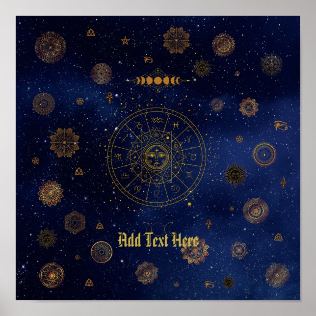 Poster Symbole magique de Protection Mandala Pagan Witch (Devant)