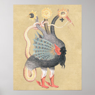 Poster Symbole magique du Dragon d'Alchimie