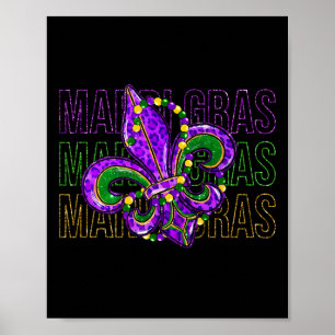 Poster Symbole Mardi Gras Fleur De Lis Carnaval Louisiane