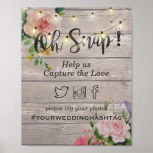 Poster SYMBOLE Mariage À CHAÎNE DE FLEURS DE Bois