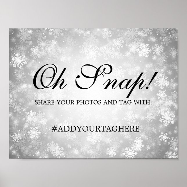Poster SYMBOLE Mariage ARGENT Hiver Wonderland (Devant)