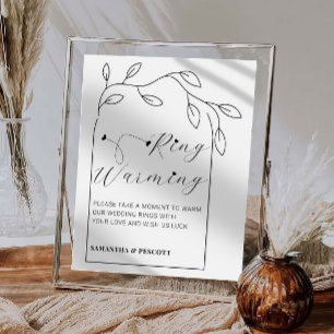 Poster Symbole Mariage chauffant des anneaux d'arc de feu