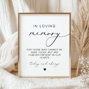 Poster Symbole Mariage de calligraphie moderne en mémoire