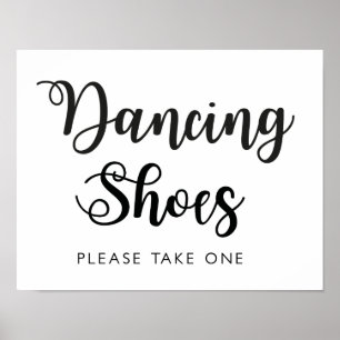 Poster Symbole Mariage de chaussures de danse Calligrap