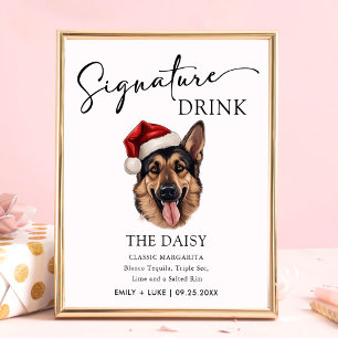 Poster Symbole Mariage de chien berger allemand Signet bo