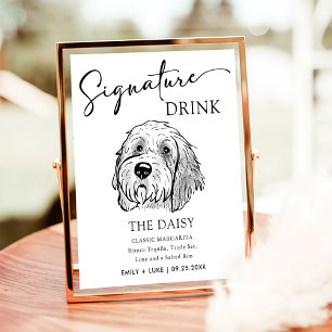 Poster Symbole Mariage de chien Goldendoodle Signet boiss