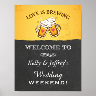 Poster Symbole Mariage de la brasserie Love