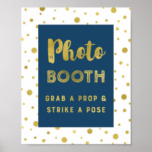 Poster Symbole Mariage de la cabine photo Marine Blue Gol
