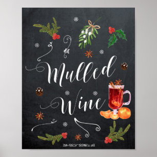Poster Symbole mariage de Noël hiver du bar Gluhwein