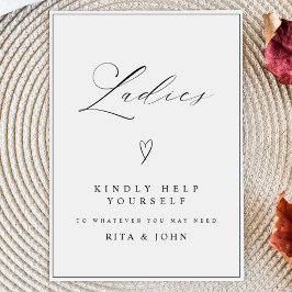 Poster Symbole Mariage de salle de bain pour dames Callig