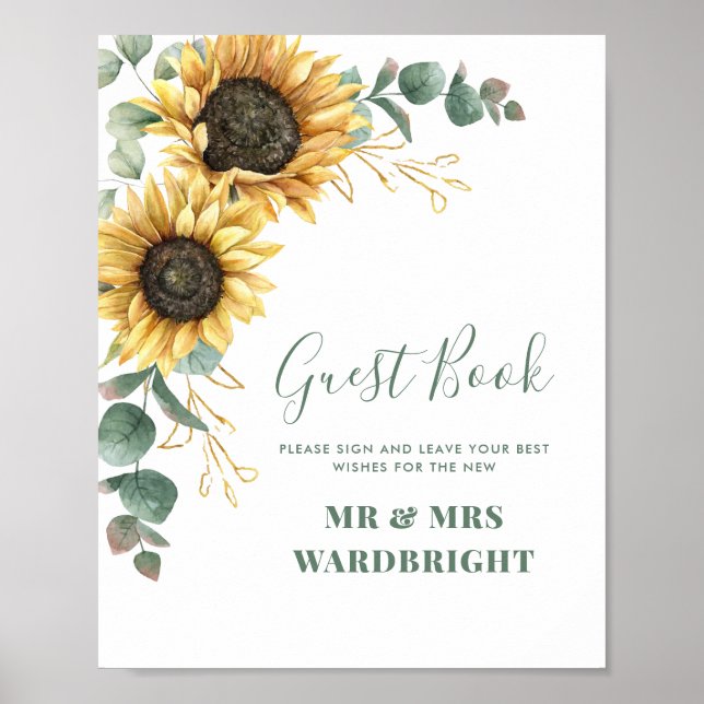 Poster Symbole Mariage de Sunflower Eucalyptus (Devant)