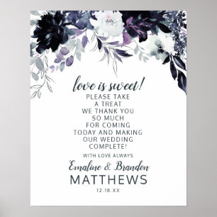 Poster SYMBOLE Mariage DE TRAITEMENT SUCRÉ L'AMOUR Floral