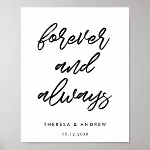 Poster Symbole mariage de typographie pour toujours et to